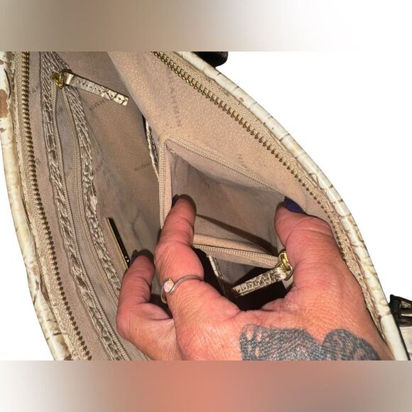 BRAHMIN ivory croc embossed leather Asher Melbourne medium shoulder bag purse - Picture 13 of 13